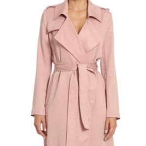 Radgley Mischka blush pink long trench coat